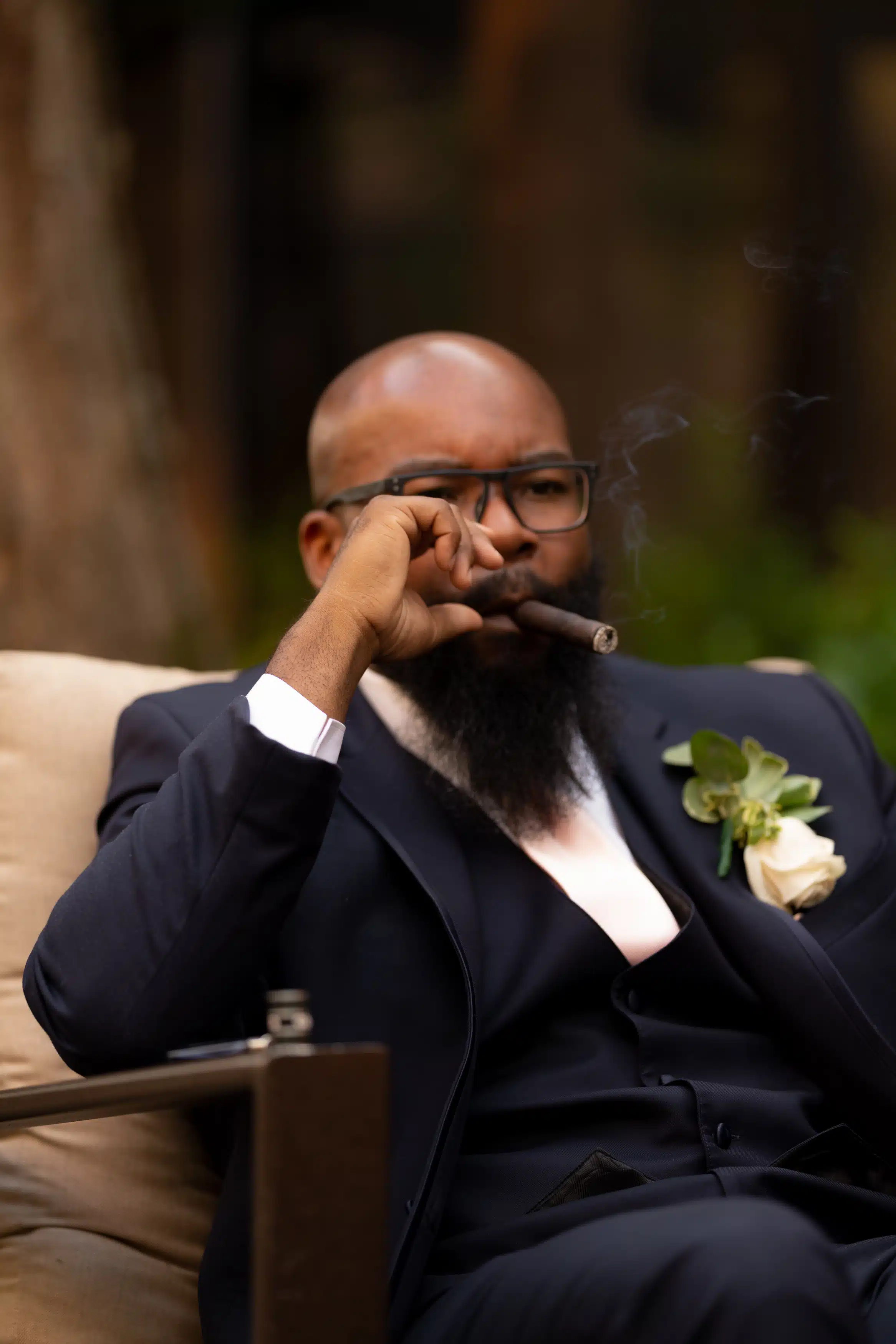 Man smoking in wedding venue at hilton hotel wedding venues. Wedding Guest Expierence
